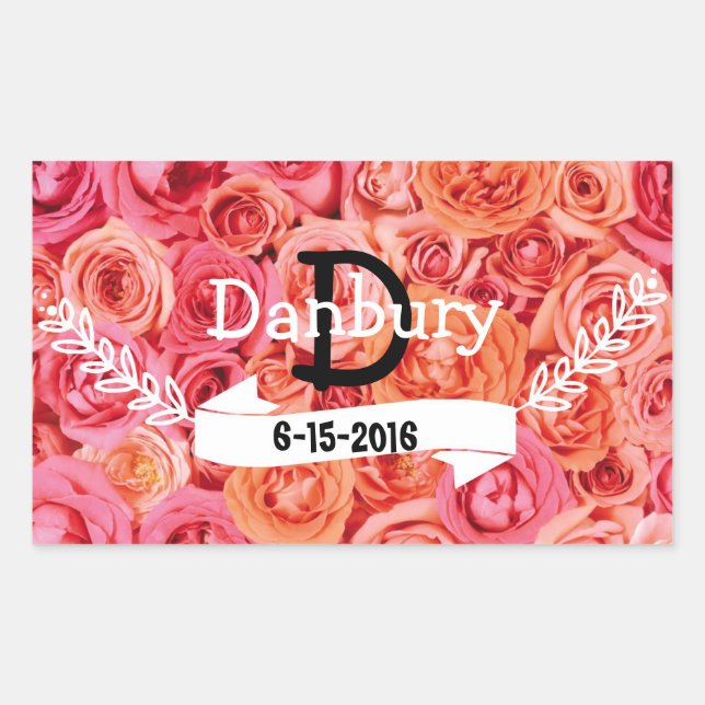 Personalized Floral wedding Sticker (Front)