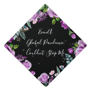 Personalized Floral With Custom Quotes Graduation Cap Topper