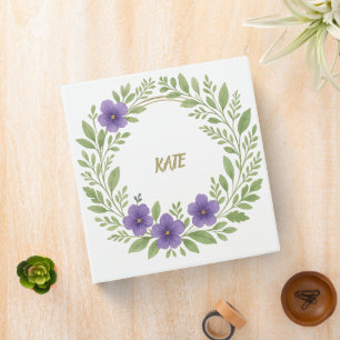 Personalized Floral Wreath – Custom Name Binder