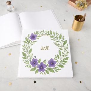 Personalized Floral Wreath – Custom Name Guest Book