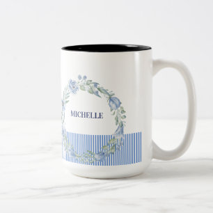 Personalized Floral Wreath Mug
