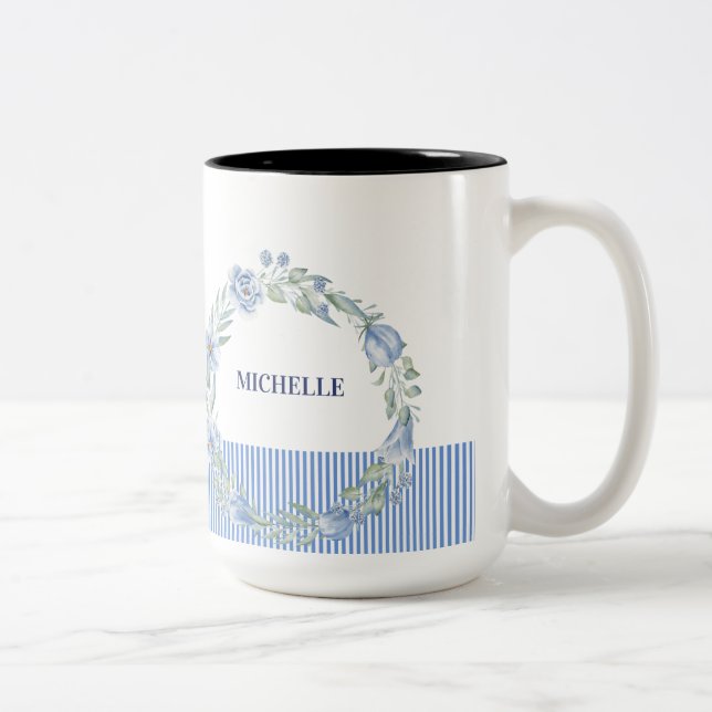 Personalized Floral Wreath Mug  (Right)