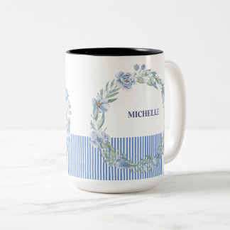 Personalized Floral Wreath Mug 