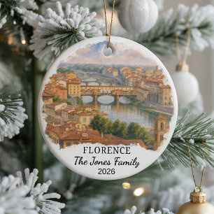 Personalized Florence Ceramic Ornament, Custom Ita Ornament