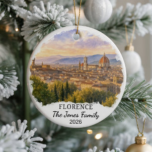 Personalized Florence Ceramic Ornament, Custom Ita Ornament