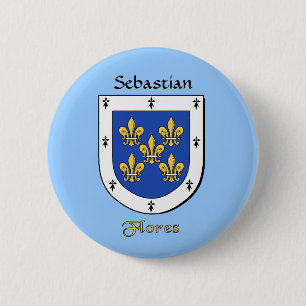 Personalized Flores Historical Shield 2 Inch Round Button