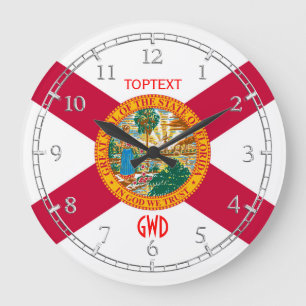 Personalized Florida State Flag Design on Large Clock