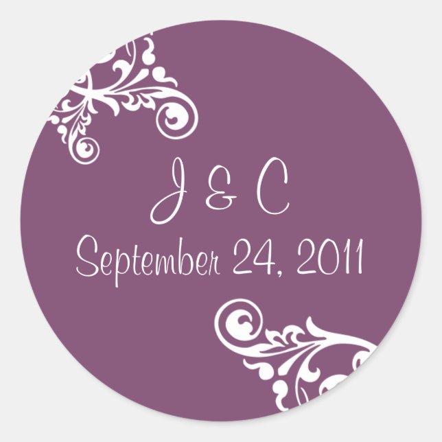 Personalized Flourish Envelope Seal Sticker (Front)