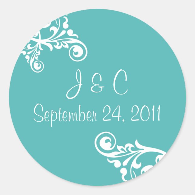 Personalized Flourish Envelope Seal Sticker (Front)