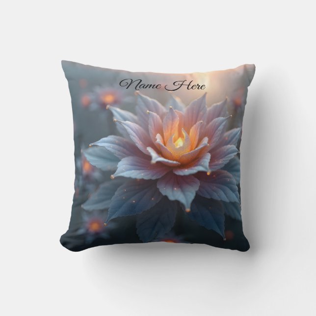 Personalized Flower and Sunshine  Throw Pillow (Front)
