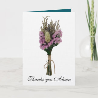 Personalized Flower Bouquet Thank You Card