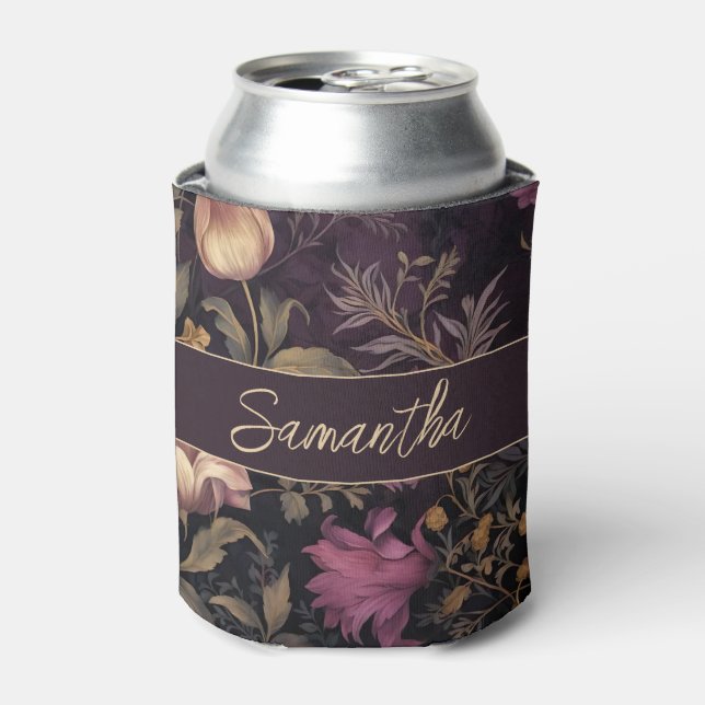 personalized flower design can cooler (Can Front)