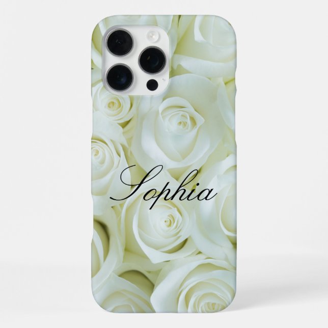 Personalized Flower Design iPhone 16 Pro Max Case  (Back)