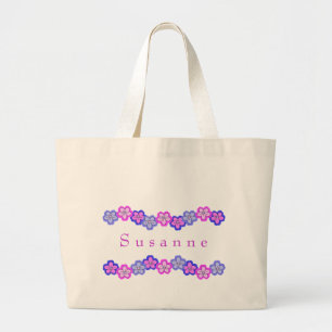 Personalized Flower Design Tote Bags