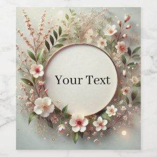 personalized flower frame wine bottle label