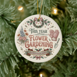 Personalized Flower Gardener Christmas Ornament