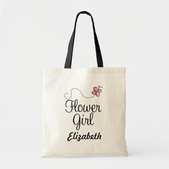 Personalized Flower Girl Bridal Tote Bag (Front)