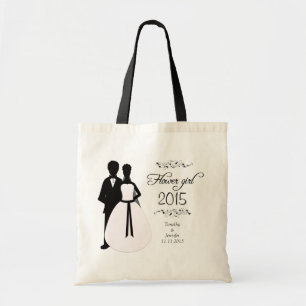 Personalized flower girl wedding favour tote bag