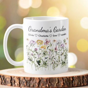 Personalized Flower Grandma's Garden Mothers Day  Coffee Mug