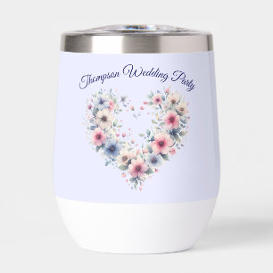 Personalized Flower Heart Wine Tumbler