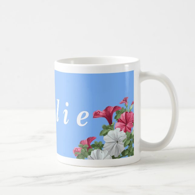 Personalized Flower Mugs - Petunias (Right)