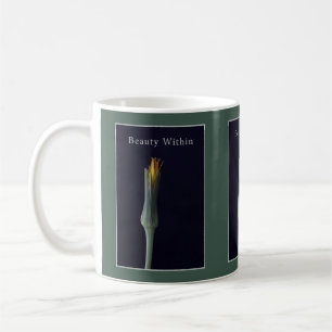 Personalized Flower Olive Green and Yellow Elegant Coffee Mug