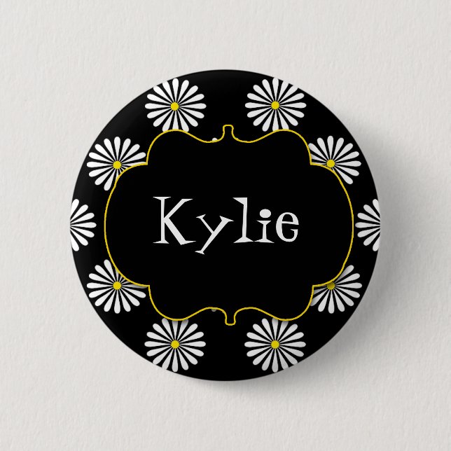 Personalized Flower Power Brights Award Name Pin (Front)