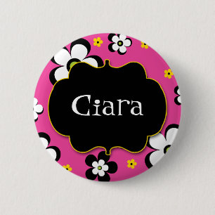 Personalized Flower Power Brights Award Name Pin