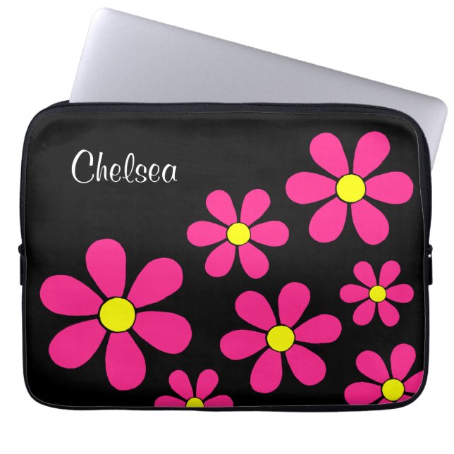 Personalized Flower Power Laptop Sleeve (Front)
