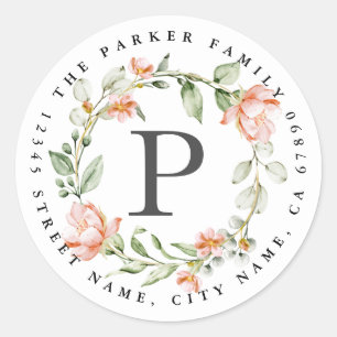 Personalized Flower Round Stickers