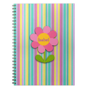 Personalized Flower Spiral Photo Notebook