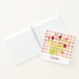Personalized Flowered Notebook