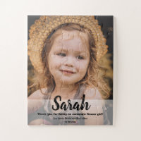 Personalized, Flowergirl photo Wedding Thank you,