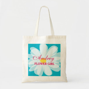 Personalized flowergirl wedding tote bag for girls