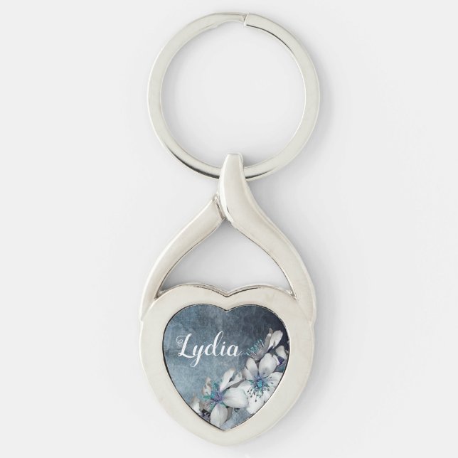 Personalized Flowers Keychain (Front)