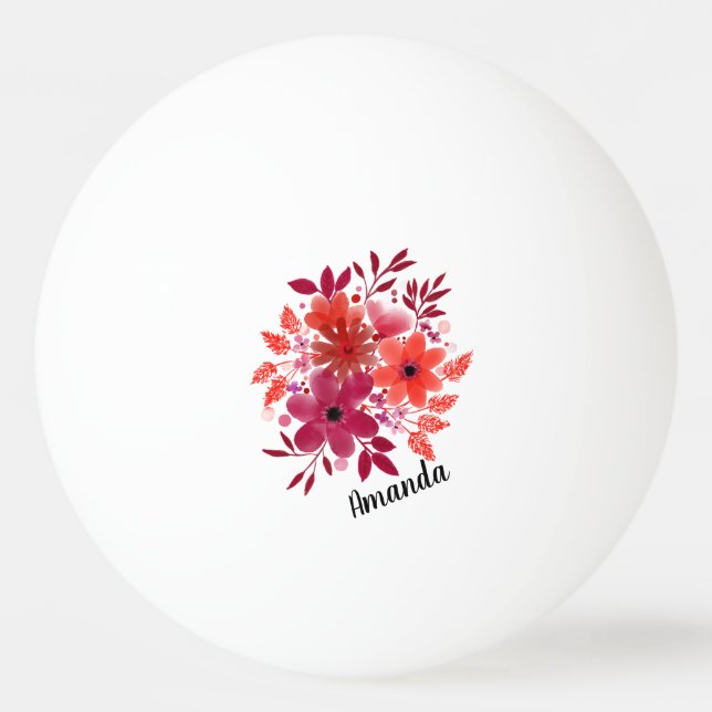 Personalized  Flowers Ping Pong Ball (Front)
