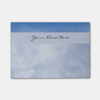 Personalized Fluffy Clouds and Blue Sky Post-it Notes