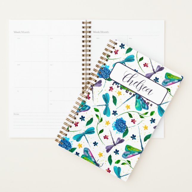Personalized 'Flutter Dragonfly Garden" Artistic Planner (Display)