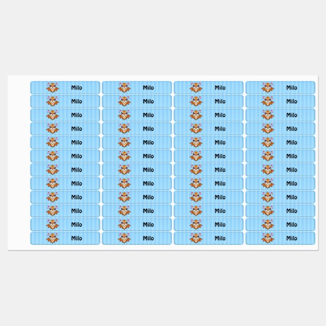 Personalized Flying Dinosaur Iron-On Name Labels (Sheet)