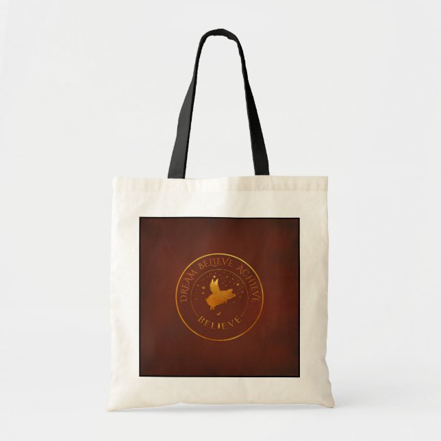 Personalized Flying Pig Tote Bag (Front)