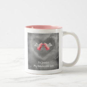Personalized Flying Pigs Unbelievable Love Two-Tone Coffee Mug