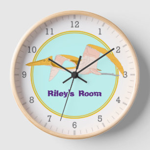 Personalized Flying Pterodactyl Dinosaur 1 Clock