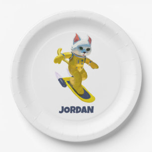Personalized Flying Skateboard Magnet Paper Plate