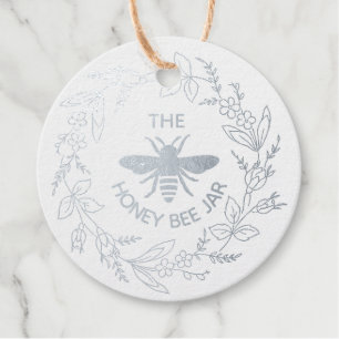 Personalized Foil Favour Tags - Honey Bee Jar