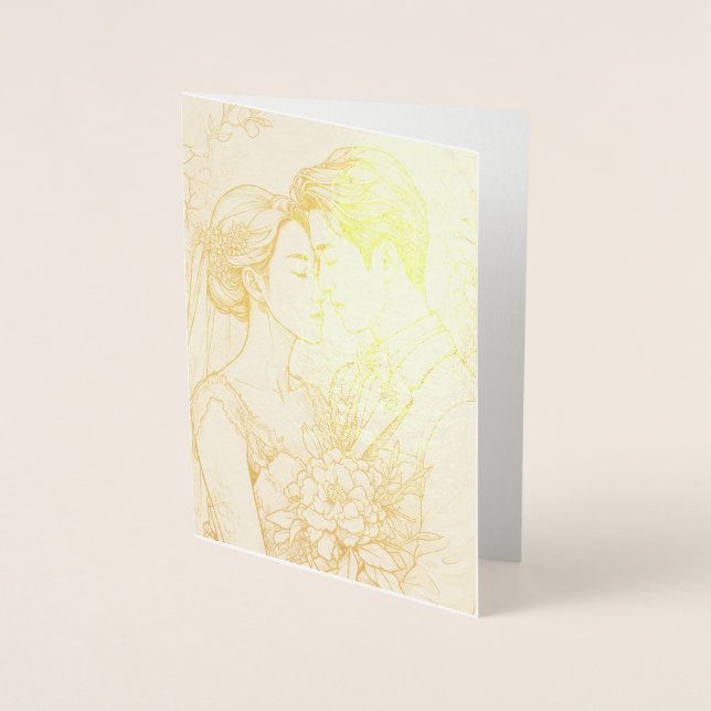 Personalized Foil Wedding Card (Front)