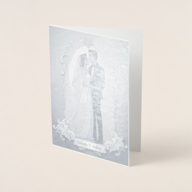 Personalized Foil Wedding Card (Front)