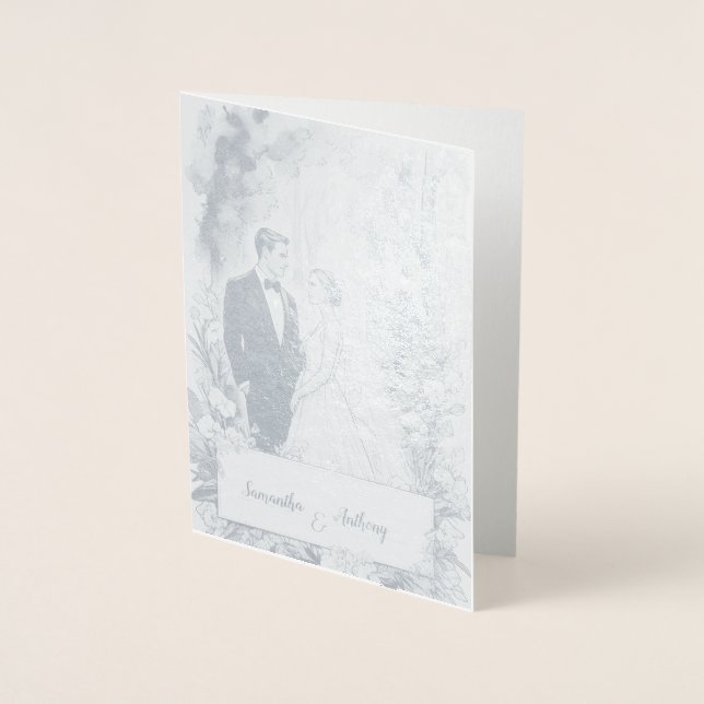 Personalized Foil Wedding Card (Front)