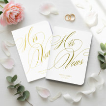 Personalized Foil Wedding Vow Books Set of 2
