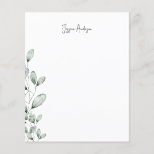 Personalized Foliage Modern Font Name Stationery
