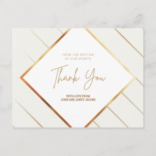 Personalized - Foliage Pattern Fancy Thank You Postcard